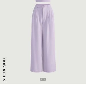 SHEIN Purple Wide Leg High-Waisted Pants